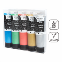 Creall set akrilnih barv Studio acrylics, 5 120 ml, mix – kovinskih ×