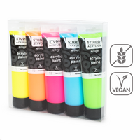 Creall set akrilnih barv Studio acrylics, 5 120 ml, mix – fluorescentnih ×