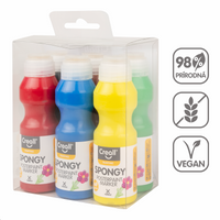 Set tempera barv z gobico Creall Spongy – 6 × 70 ml