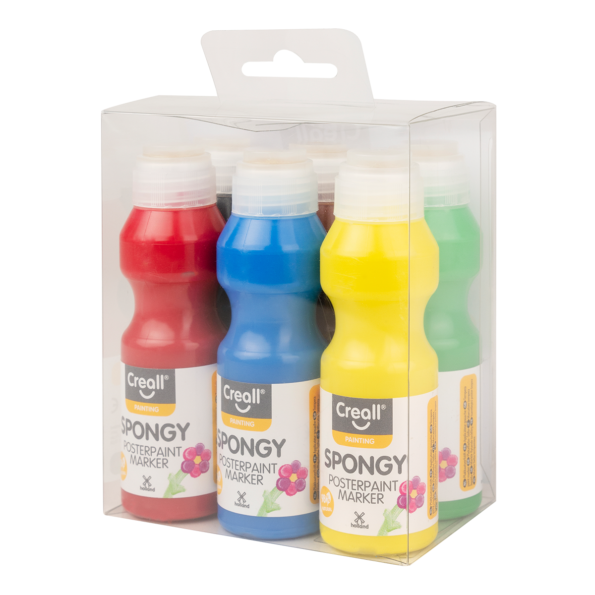 Set tempera barv z gobico Creall Spongy – 6 × 70 ml