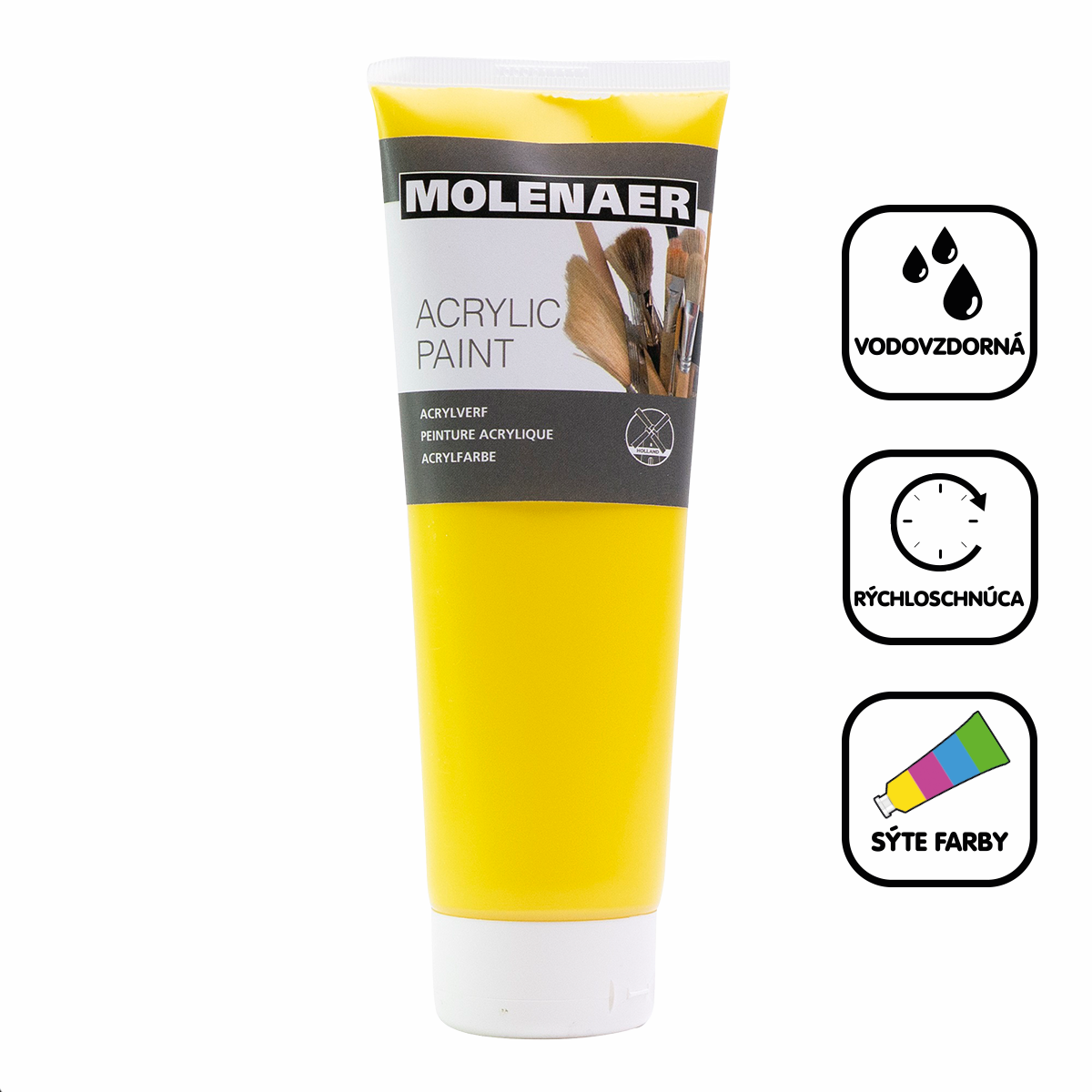 Akrilna barva Molenaer 250 ml – rumena