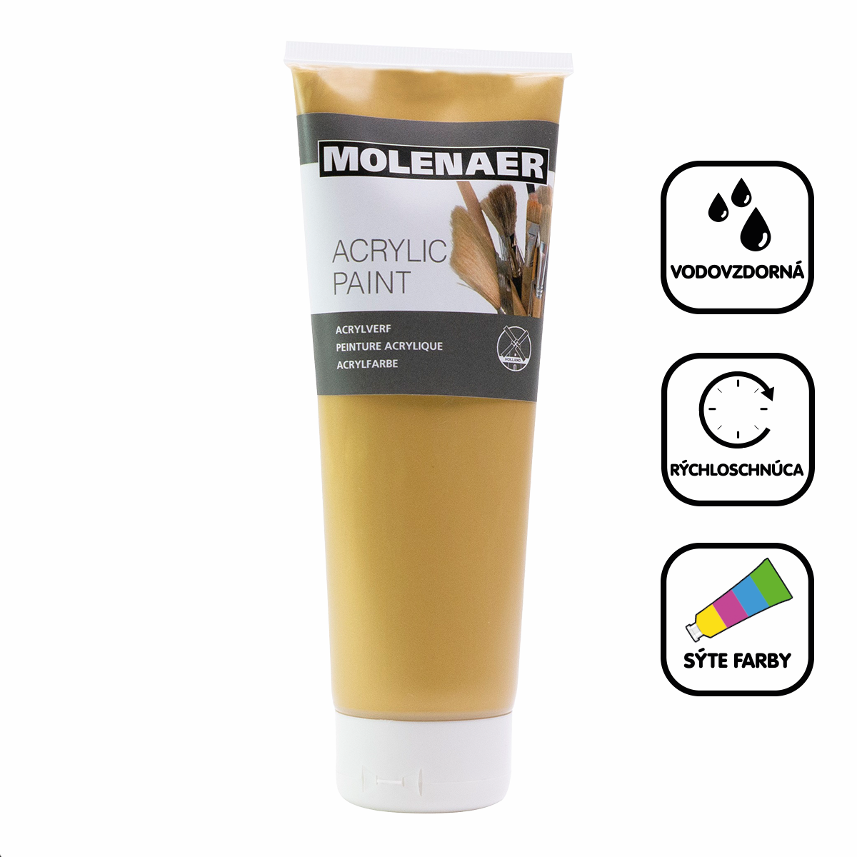 Akrilna barva Molenaer 250 ml – zlata