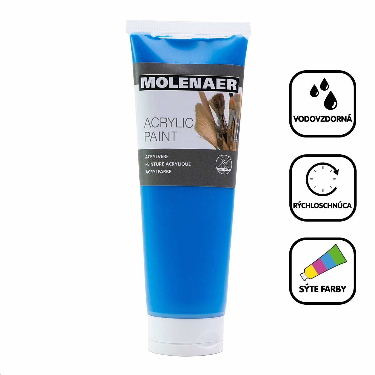 Akrilna barva Molenaer 250 ml – modra