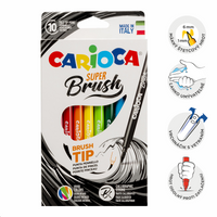 Carioca Brush flomastri s čopičasto konico, 10 kosov, mešane barve