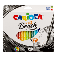Carioca Brush flomastri s čopičasto konico, 20 kosov, mešanica barv