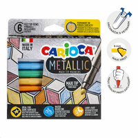 Metalni flomastri Carioca Metallic, konica, mešanica barv