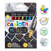 Trirobe voščenke Carioca Metallic, 8 kosov