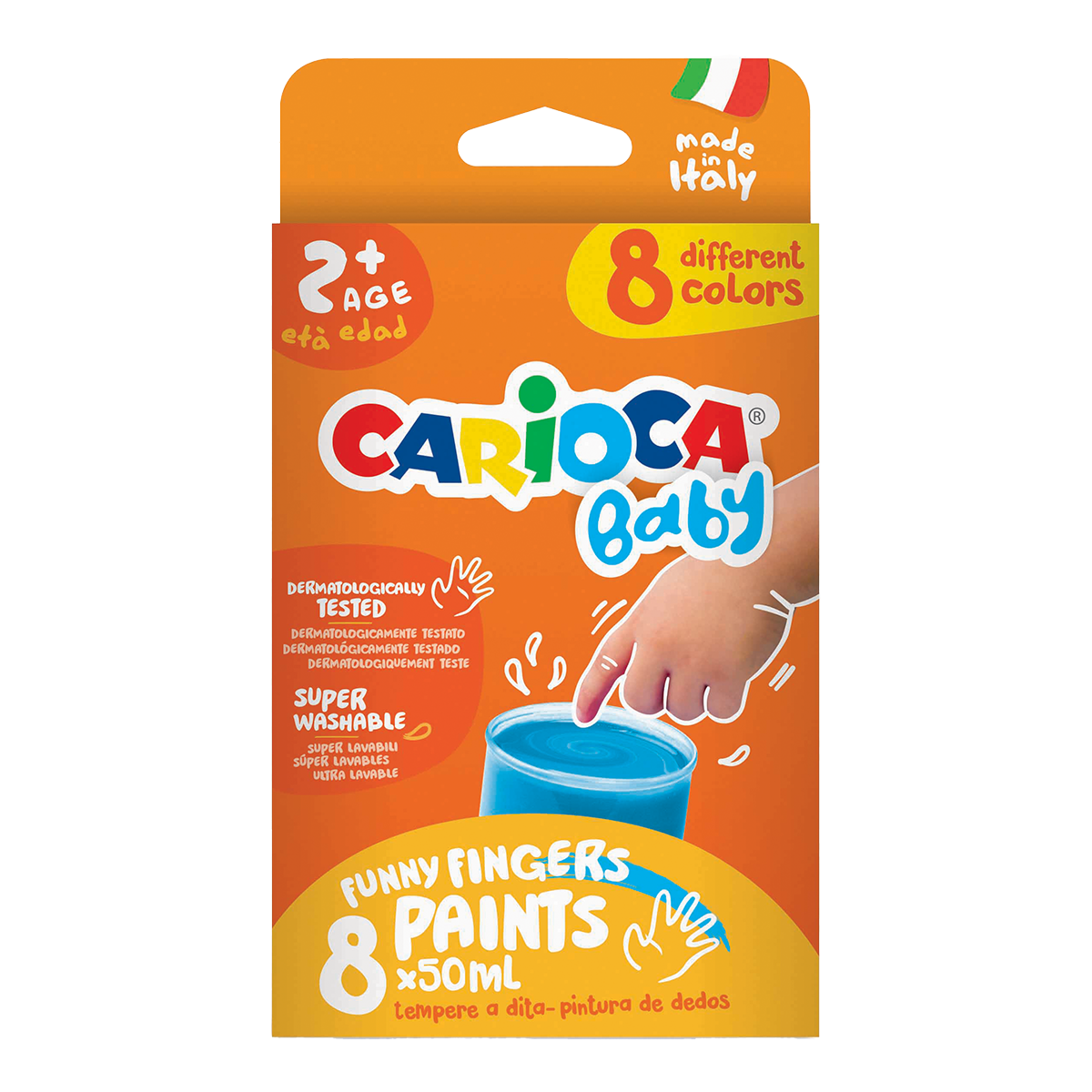 Prstne barve Carioca Baby 2+, 8 × 50 ml