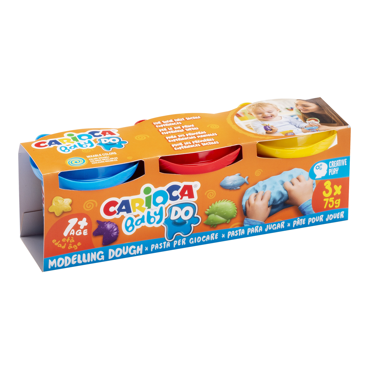 Carioca Baby Do 1+ masa za modeliranje, 3 × 75 g, mešane barve