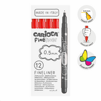 Carioca Fineliner, 0,5 mm, škatlica, 12 kosov – rdeča