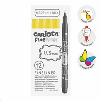 Carioca Fineliner, 0,5 mm, škatlica, 12 kosov – rumena