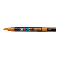 Posca marker PC-3ML, 0,9–1,3 mm, z bleščicami – oranžna (L4