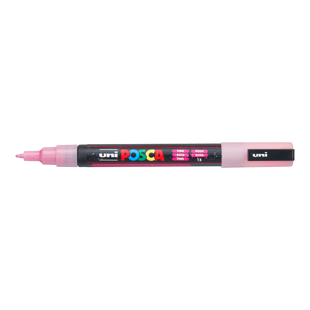 Posca marker PC-3ML, 0,9–1,3 mm, z bleščicami – roza (L13