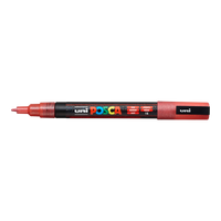 Posca marker PC-3ML, 0,9–1,3 mm, z bleščicami – rdeča (L15