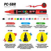 Posca flomaster PC-5BR, 1 - 4 mm, svetlo modra (8)