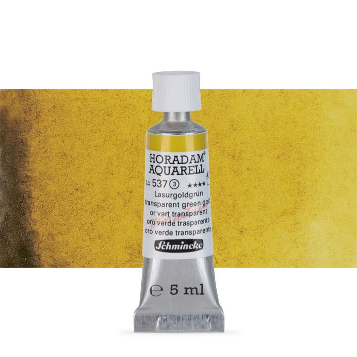 Schmincke Horadam akvarelne barve v tubi po 5 ml – 537 Transparent Green Gold