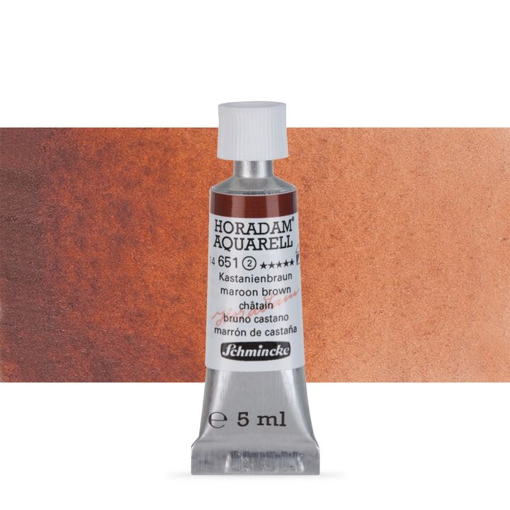 Schmincke Horadam akvarelne barve v tubi po 5 ml – 651 Maroon Brown