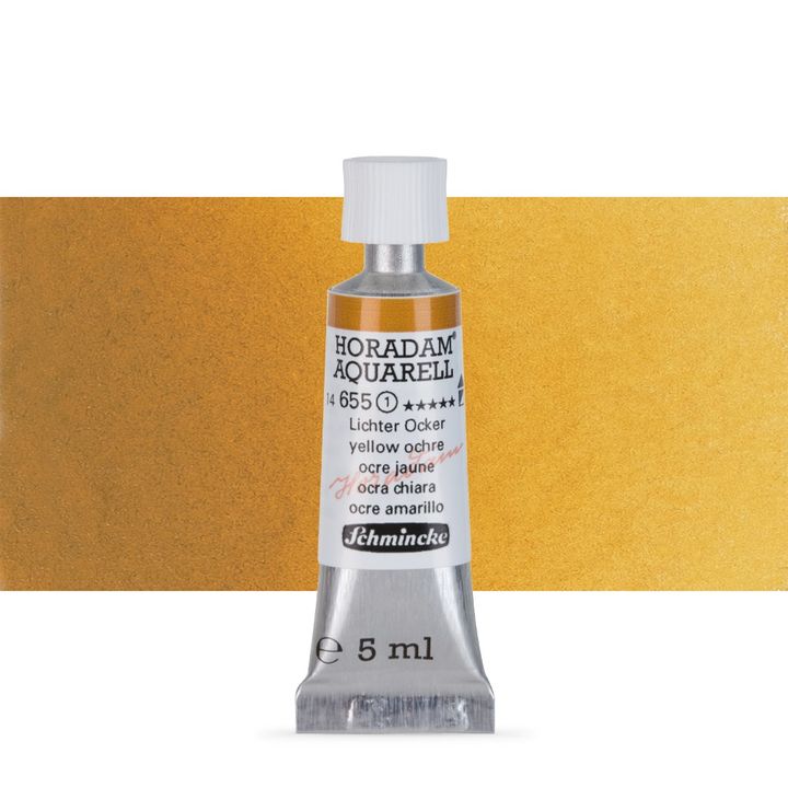 Schmincke Horadam akvarelne barve v tubi po 5 ml – 655 Yellow Ochre
