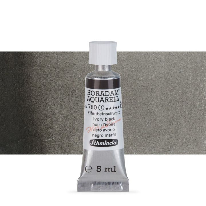 Schmincke Horadam akvarelne barve v tubi po 5 ml – 780 Ivory Black