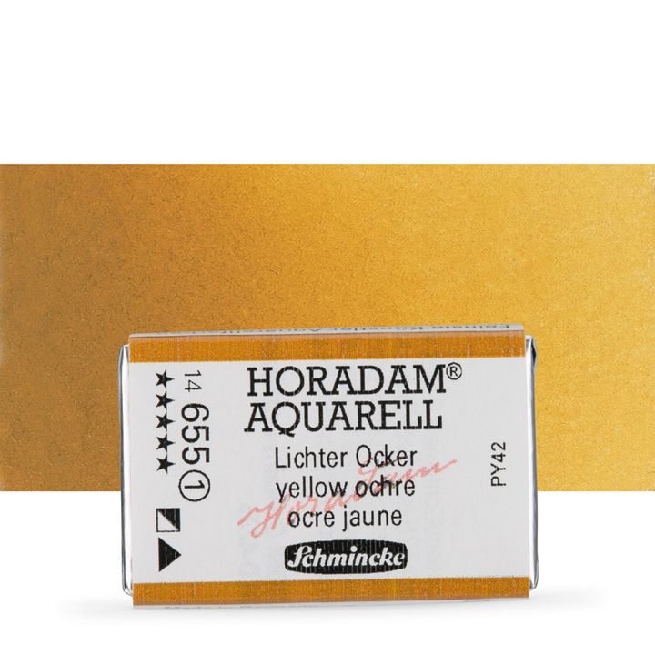 Schmincke Horadam akvarelne barve v celi ponvi – 655 Yellow Ochre