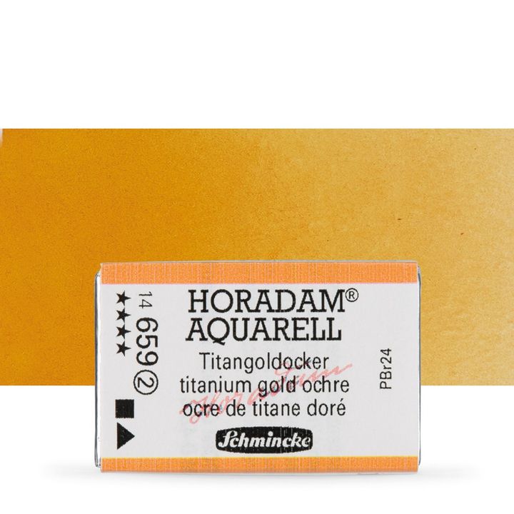 Schmincke Horadam akvarelne barve v celi ponvi – 659 Titanium Gold Ochre