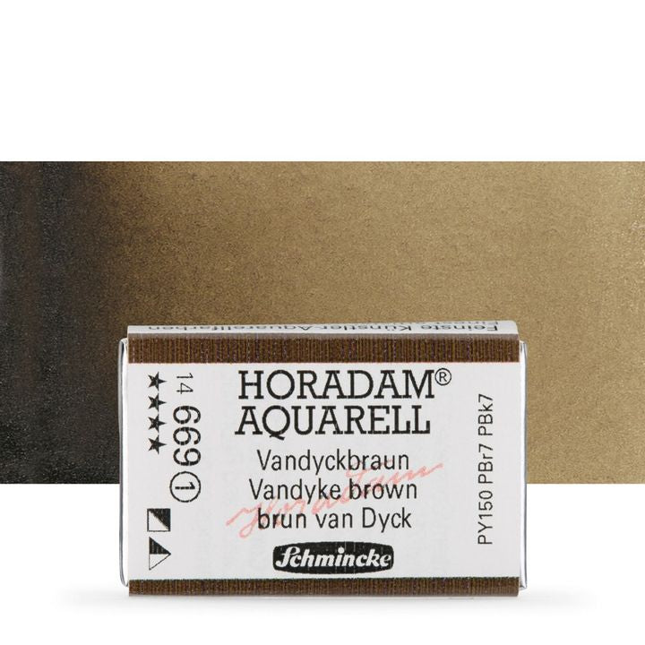Schmincke Horadam akvarelne barve v celi ponvi – 669 Vandyke Brown