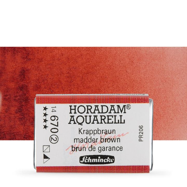 Schmincke Horadam akvarelne barve v celi ponvi – 670 Madder Brown