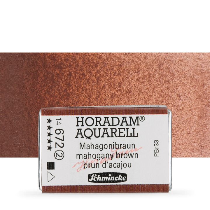 Schmincke Horadam akvarelne barve v celi ponvi – 672 Mahogany Brown