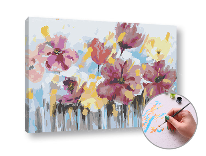 Slikanje po številkah ABSTRACT FLOWERS – brez okvirja
