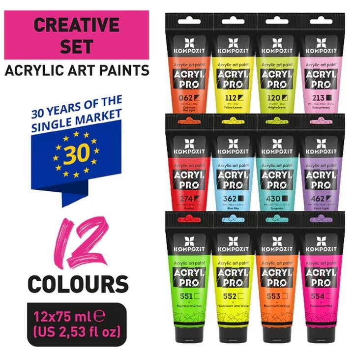 ACRYL PRO CREATIVE Set akrilnih barv – pogled 3