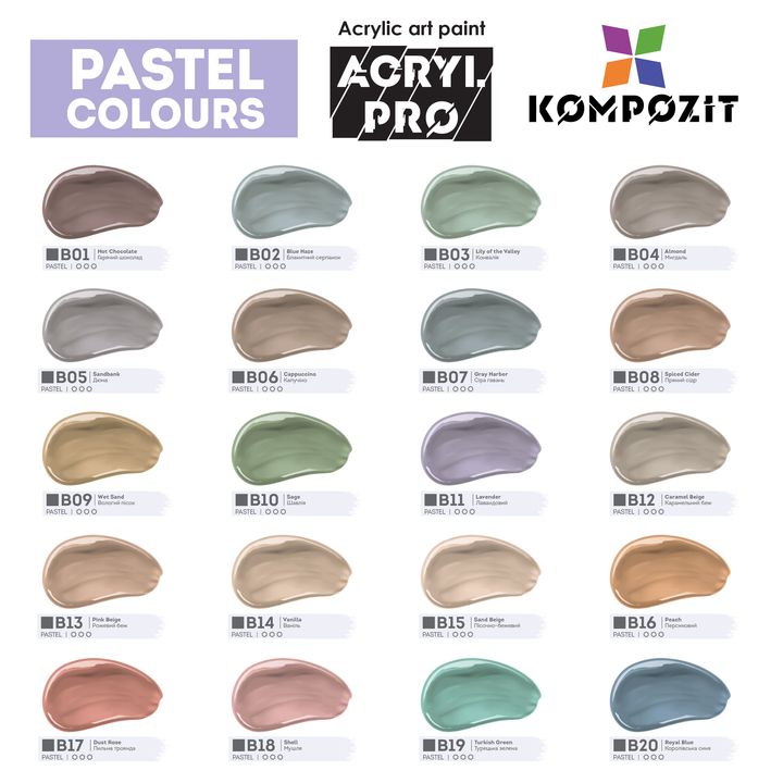 ACRYL PRO Komplet akrilnih barv za kompozitne pastele – pogled 3