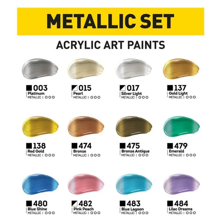 ACRYL PRO METALLIC Set akrilnih barv – pogled 2