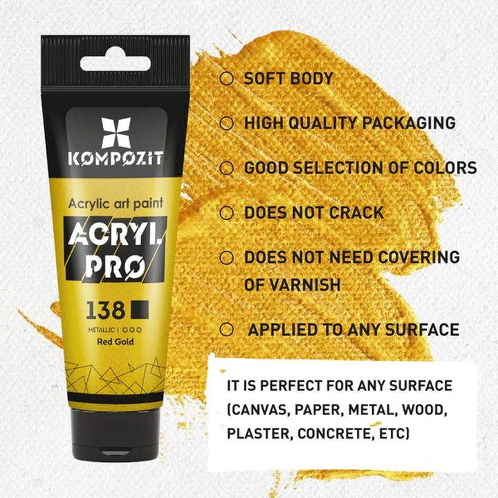 ACRYL PRO METALLIC Set akrilnih barv – pogled 5