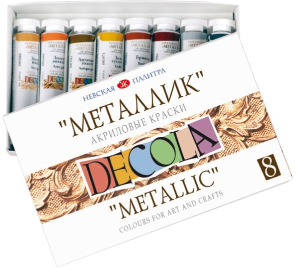 Akrilna barva metalik DECOLA 8x18 ml