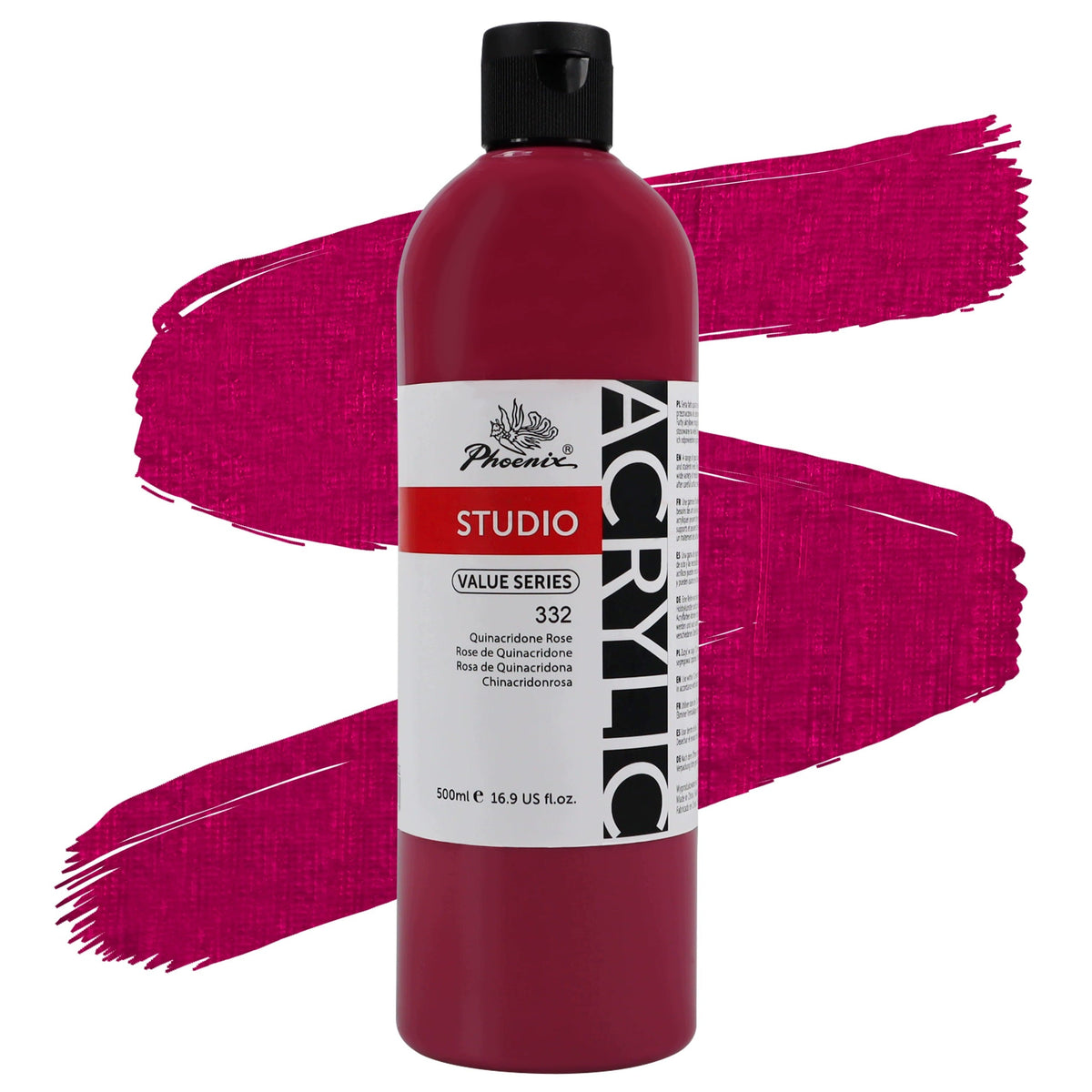 Akrilna barva Phoenix 332 kinakridonsko rožnata 500 ml