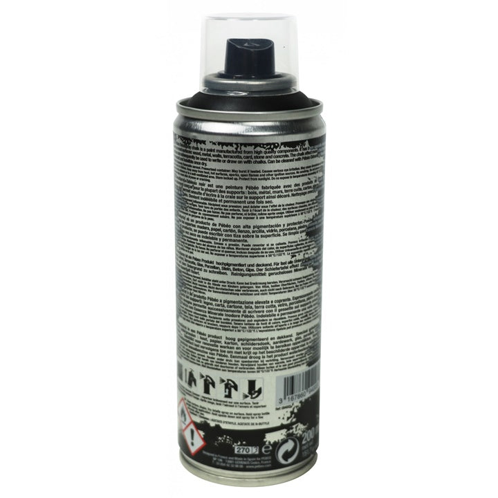 Akrilna kredna barva v spreju Pebeo 200 ml črna – pogled 2