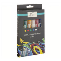 Akrilni flomastri DUAL Nassau Fine Art - komplet 6 kosov — slika 1