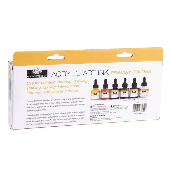 Akrilno črnilo Royal & Langnickel osnovne barve 6 x 30 ml — slika 4