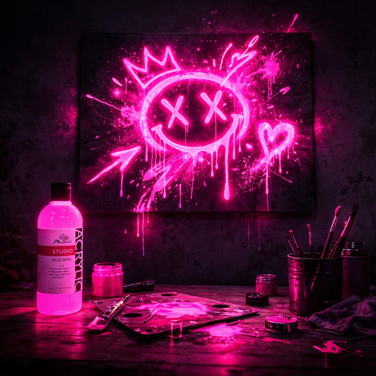 Akrylová barva Phoenix 157 fluorescentno roza 500 ml
