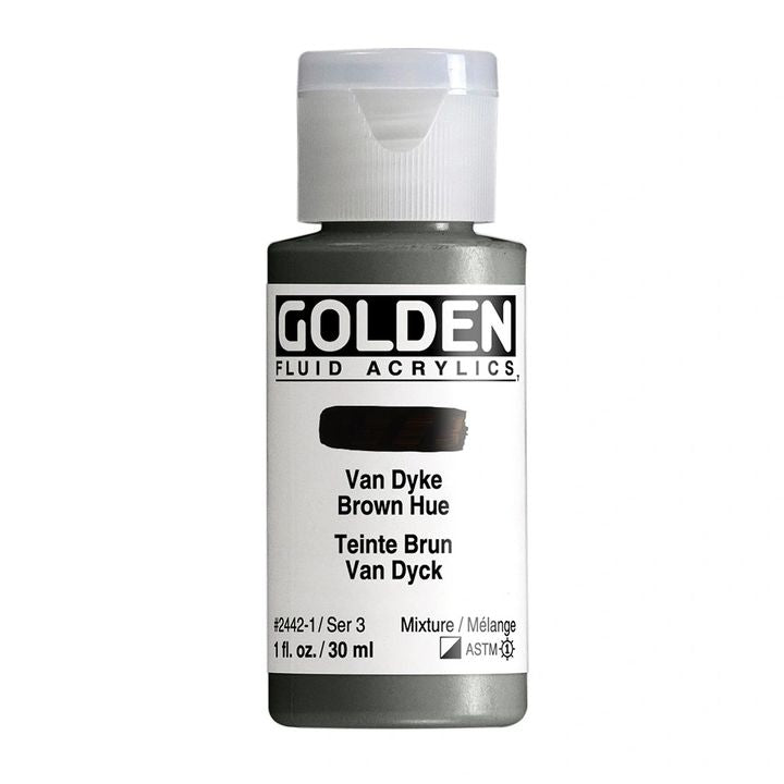 GOLDEN Tekoča akrilna barva 118 ml – 2442 Van Dyke rjav odtenek