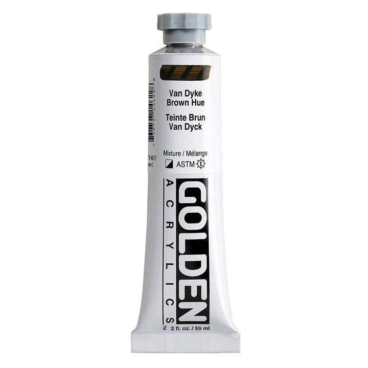 GOLDEN Heavy Body akrilna barva 59 ml – 1462 Van Dyke rjav odtenek