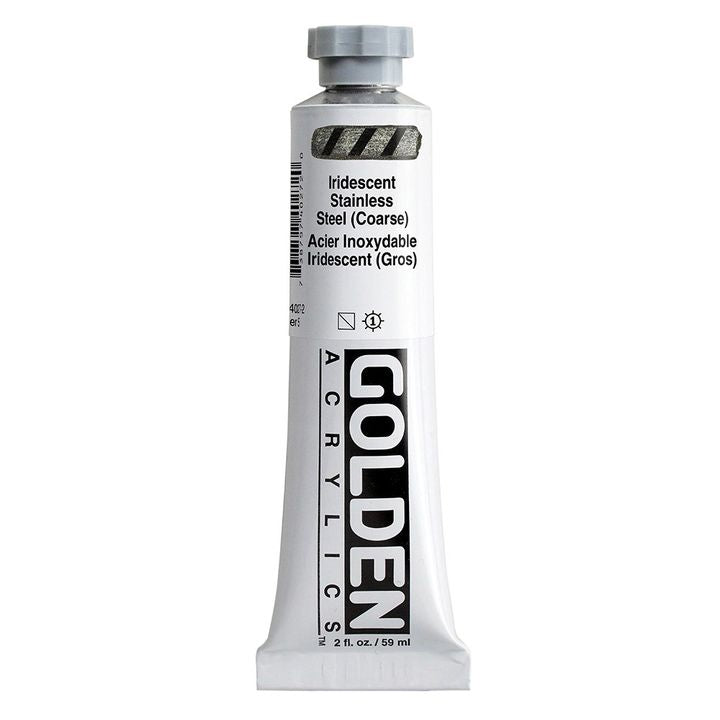 GOLDEN Heavy Body Iridescent Acrylic Paint – 4027 jeklo (grobo)