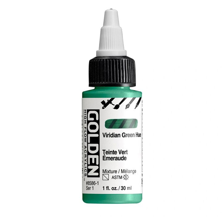 GOLDEN Akrilna barva z visokim pretokom 30 ml – 8586 Viridian zeleni odtenek