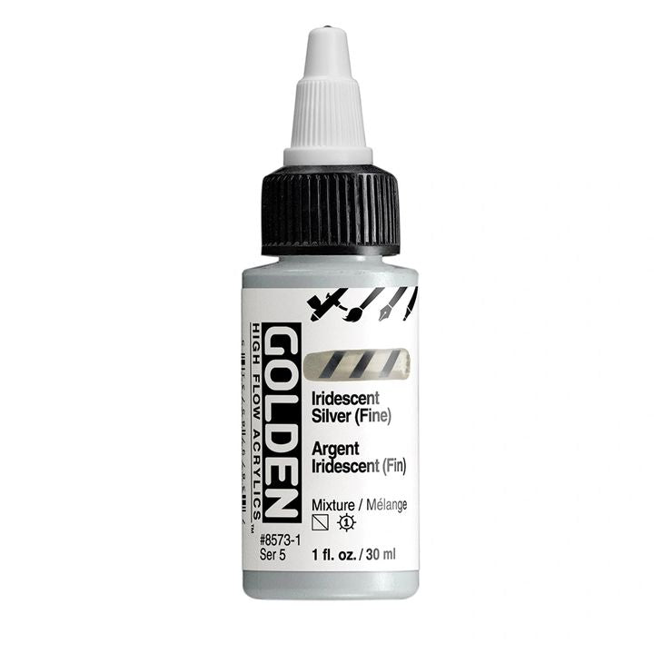 GOLDEN High Flow Iridescent akrilna barva 30 ml – 8573 Silver Fine
