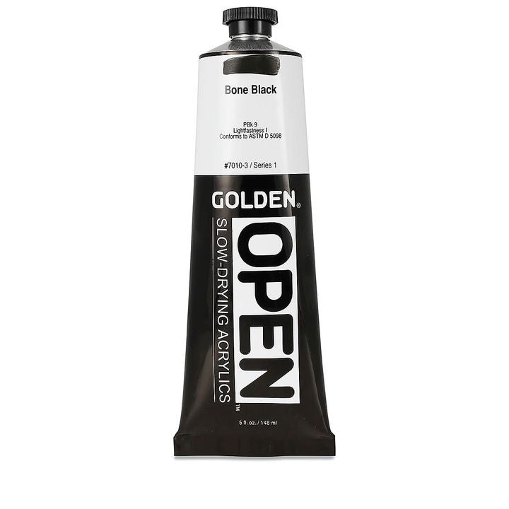 GOLDEN OPEN Akrilna barva s počasnim sušenjem 148 ml – 7010 Črna kostna barva
