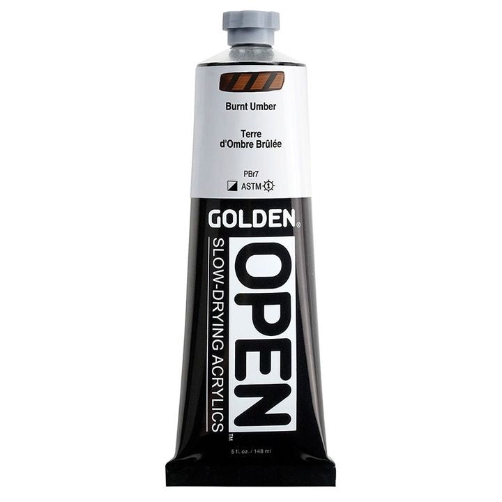 GOLDEN OPEN Akrilna barva s počasnim sušenjem 148 ml – 7030 Ožgana umbra