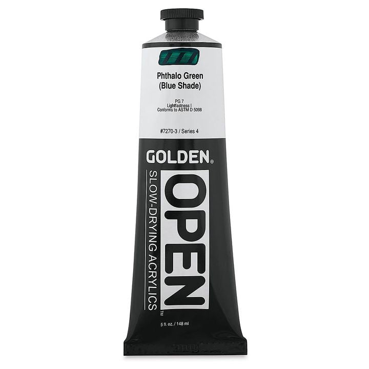 GOLDEN OPEN Akrilna barva s počasnim sušenjem 148 ml – 7270 ftalocianinsko zelena (modri odtenek)