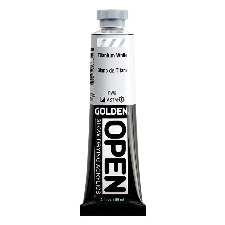 GOLDEN OPEN Akrilna barva s počasnim sušenjem 59 ml – 7380 Titanovo belo