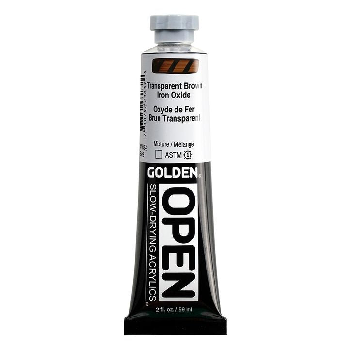 GOLDEN OPEN Akrilna barva s počasnim sušenjem 59 ml – 7383 prozoren rjav železov oksid