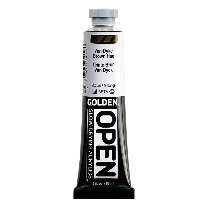 GOLDEN OPEN Akrilna barva s počasnim sušenjem 59 ml – 7462 Van Dyke Brown Hue